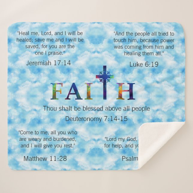 Healing Scriptures Faith Blanket (Front (Horizontal))