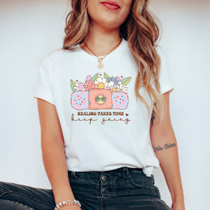 Healing Takes Time Keep Going Retro Mental Health T-Shirt