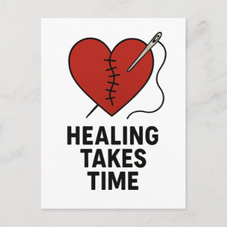 Healing Takes Time Mental Health Support Postcard