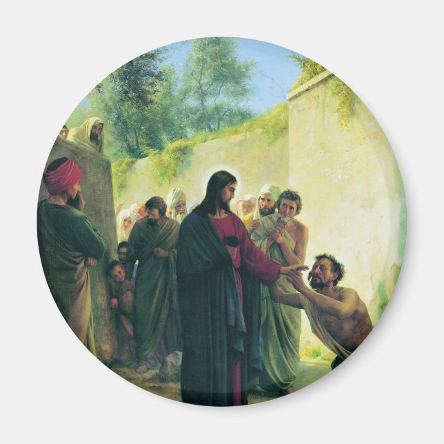 Healing the Blind Man by Carl Bloch Magnet (Front)