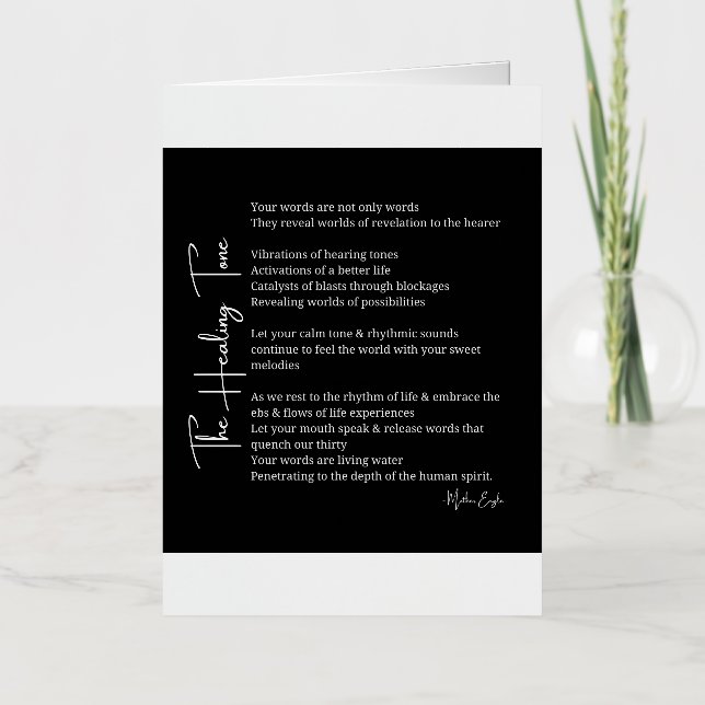 Healing Tone Sound poem  Foil Greeting Card (Front)