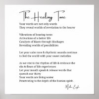Healing Tone Sound poem poster wall art decor 