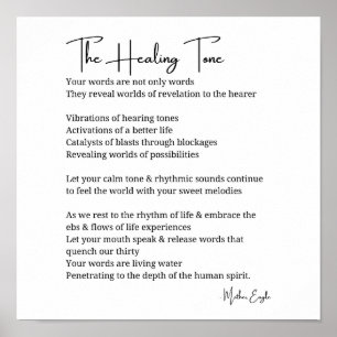 Healing Tone Sound poem poster wall art decor