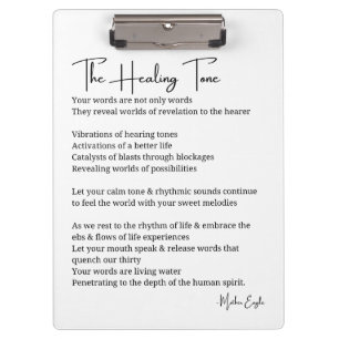 Healing Tone Sound poem poster wall art decor Clipboard