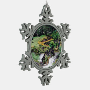 Healing Water Snowflake Pewter Christmas Ornament