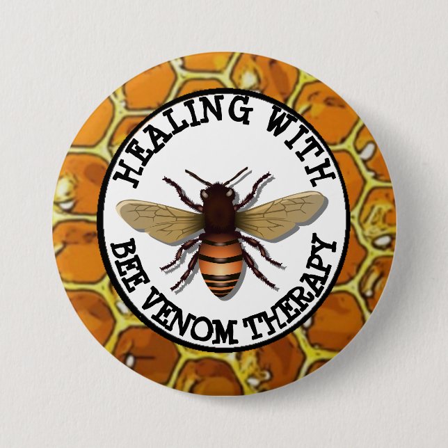 Healing with Bee Venom Therapy Button (Front)