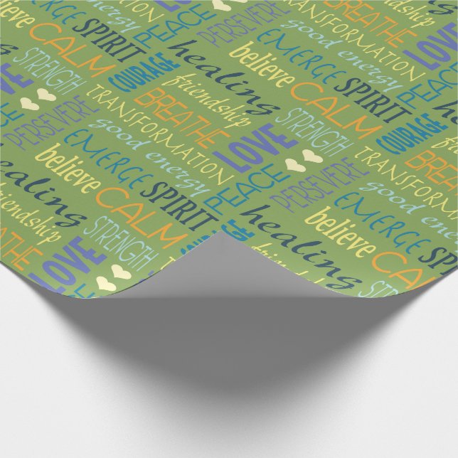 Healing Words Typographic  Wrapping Paper (Corner)