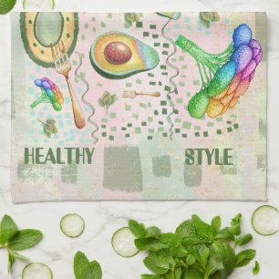 Healsy  food art tea towel