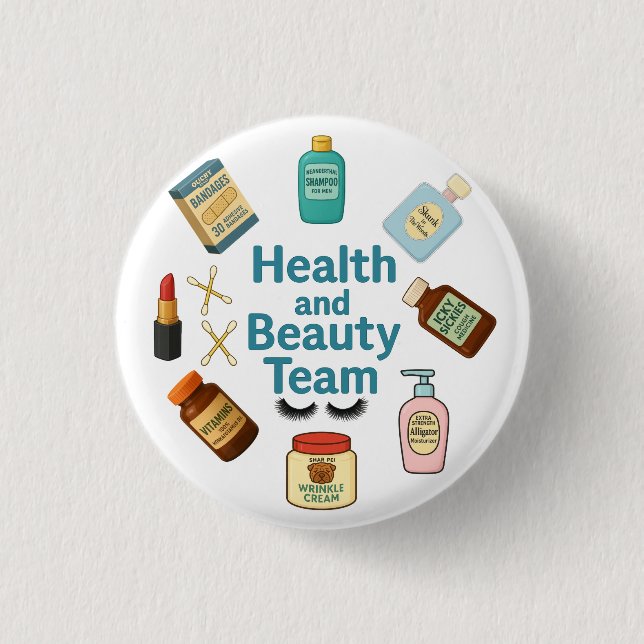 Health and Beauty Team 3 Cm Round Badge (Front)