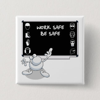 Health and safety 15 cm square badge