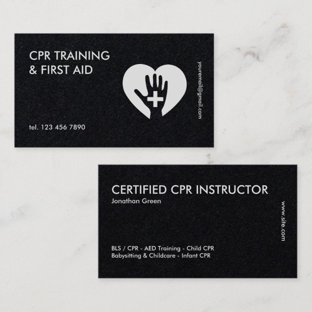 Health and Safety CPR Instructor Business Card (Front/Back)