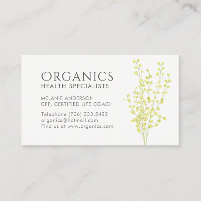 Health and Wellness Business Cards (Front)