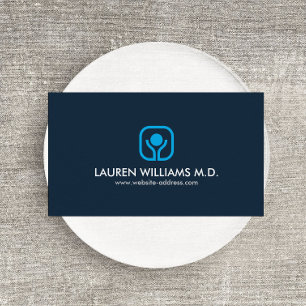 Health and Wellness Logo on Blue Business Card