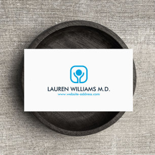 Health and Wellness Logo on White Business Card