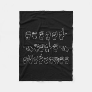 Health Awareness Asl Sign Language Hands Mute And Fleece Blanket