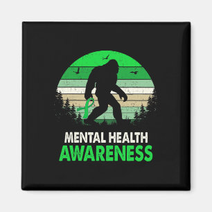 Health Awareness Bigfoot Sasquatch Mental Health  Magnet