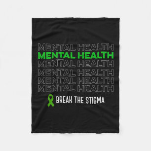 Health Awareness Break The Stigma Ribbon Fleece Blanket