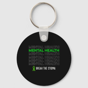 Health Awareness Break The Stigma Ribbon Key Ring