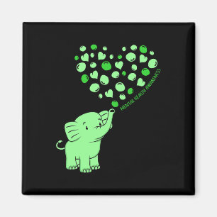 Health Awareness Elephant Hearts Supporter Graphic Magnet