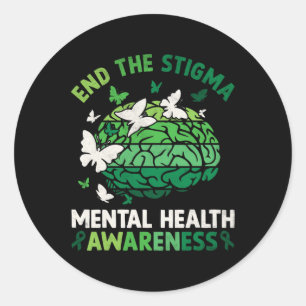 Health Awareness End The Stigma Therapy Mens Classic Round Sticker