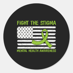 Health Awareness Fight The Stigma Mental Health 2 Classic Round Sticker