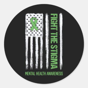 Health Awareness Fight The Stigma Mental Health 3 Classic Round Sticker
