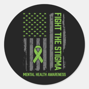 Health Awareness Fight The Stigma Mental Health 5 Classic Round Sticker