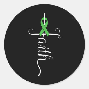 Health Awareness Green Ribbon 1 Classic Round Sticker