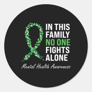 Health Awareness Green Ribbon 3 Classic Round Sticker