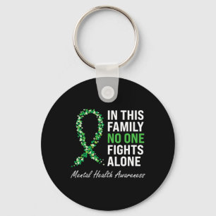 Health Awareness Green Ribbon 3 Key Ring