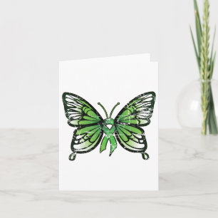 Health Awareness Green Ribbon Butterfly Card