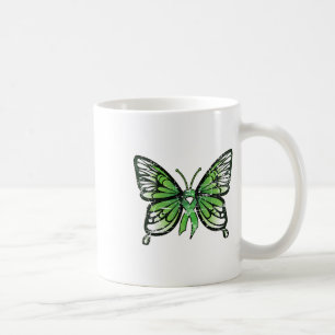 Health Awareness Green Ribbon Butterfly  Coffee Mug