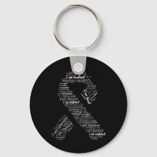 Health Awareness Green Ribbon In May Support Key Ring