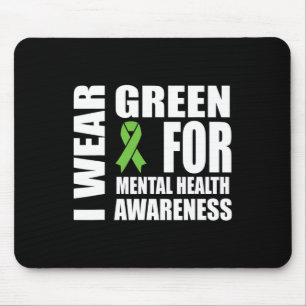 Health Awareness Green Ribbon Support Mouse Pad
