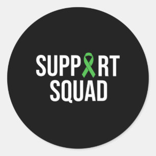Health Awareness Green Ribbon Support Squad Classic Round Sticker
