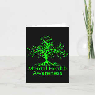 Health Awareness Green Tree Mental Health Awarenes Card