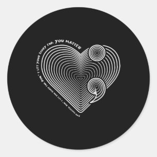 Health Awareness Heart Semi-colon Anti Suicide Classic Round Sticker