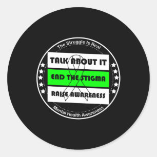 Health Awareness Mental Health Autism Awareness Classic Round Sticker