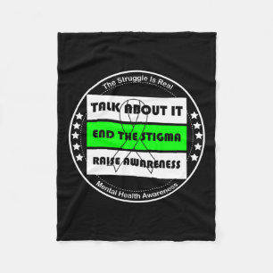 Health Awareness Mental Health Autism Awareness  Fleece Blanket