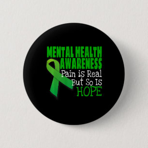 Health Awareness Mental Health Ribbon 6 Cm Round Badge
