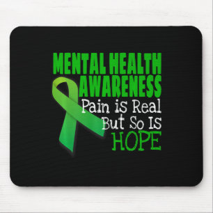 Health Awareness Mental Health Ribbon Mouse Pad