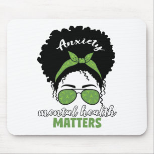 Health Awareness Messy Bun Mental Health Problems Mouse Pad