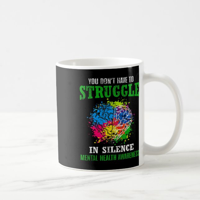 Health Awareness Month Fight Stigma Mental Disease Coffee Mug (Right)