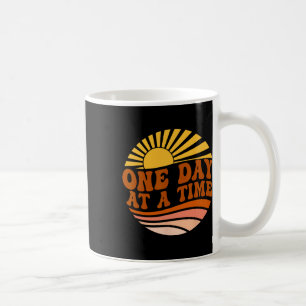 Health Awareness One Day At A Time Retro Sunshine  Coffee Mug