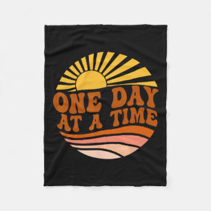 Health Awareness One Day At A Time Retro Sunshine Fleece Blanket