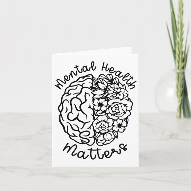 Health Awareness Problems Flowers Human Brain Illn Card (Front)
