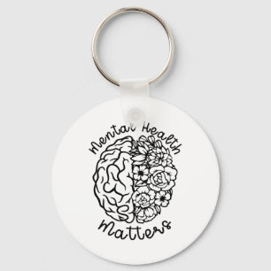 Health Awareness Problems Flowers Human Brain Illn Key Ring