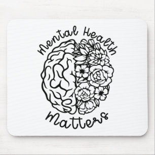Health Awareness Problems Flowers Human Brain Illn Mouse Pad