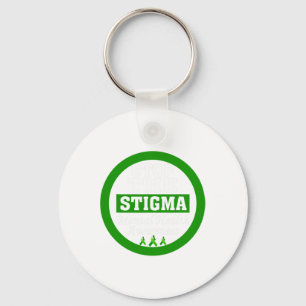 Health Awareness Stop The Stigma Green Ribbon Key Ring