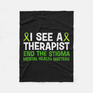 Health Awareness Therapist End The Stigma Mens Fleece Blanket
